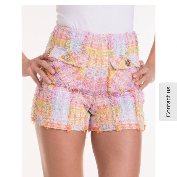 Edward Achour Parishigh-waisted tweed shorts and sleeveless jacket size 38